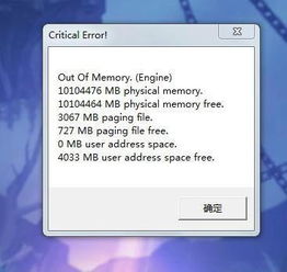 龙之谷out of memory,龙之谷“Out of Memory”错误解析及解决方法
